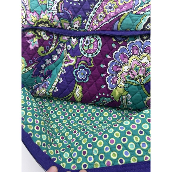 Vera Bradley Grand Traveler Heather Purple Paisley Weekender Large Overnight Bag - Picture 6 of 12